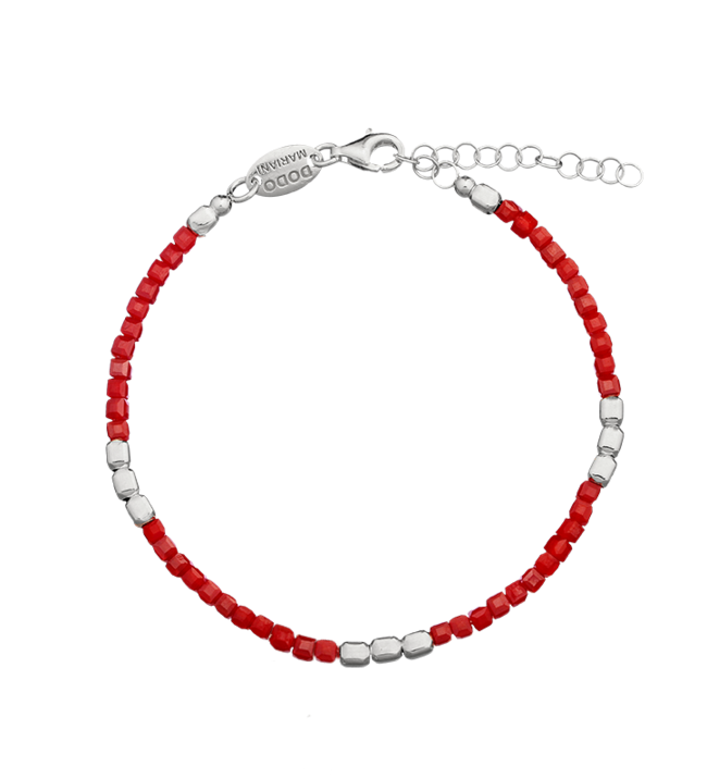 dodo mariani Arcoiris ai105 bracciale arcoiris mezzi cristalli rosso e sampietrini