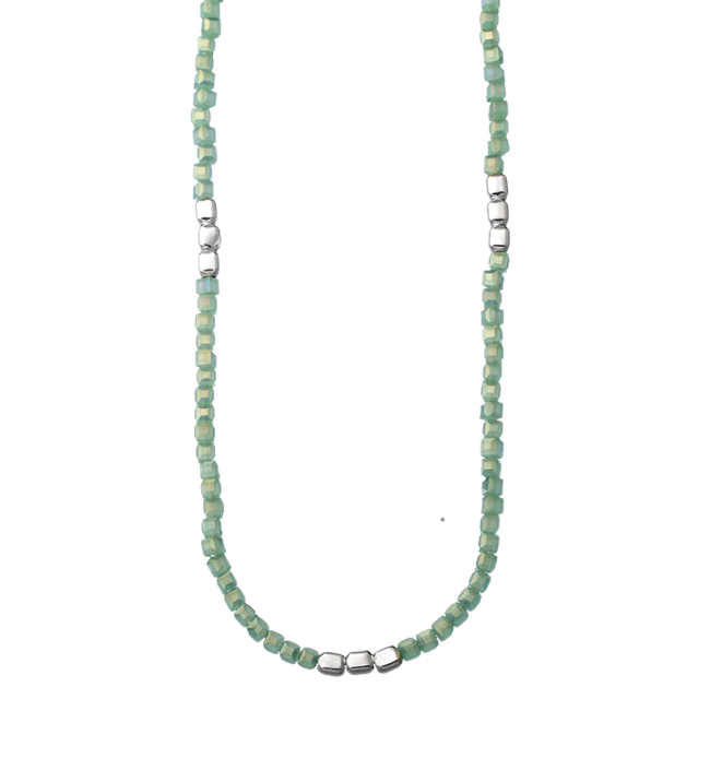 dodo mariani Arcoiris ai106 girocollo arcoiris mezzi cristalli verde e sampietrini